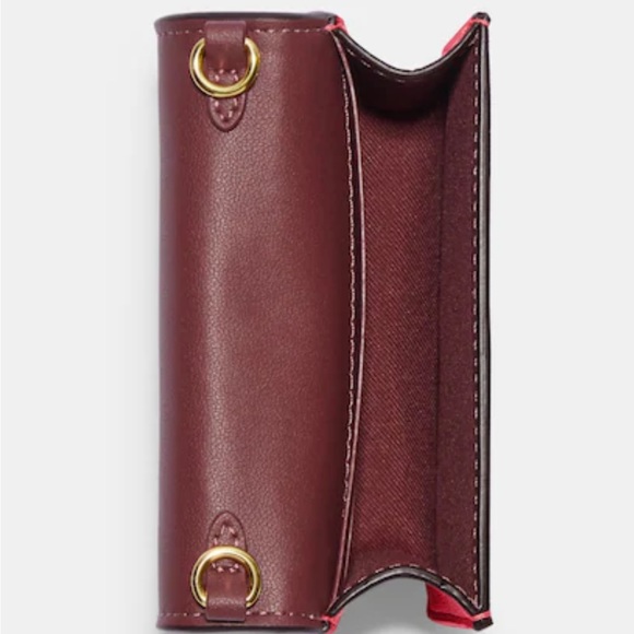 COACH Mini Wallet On A Chain In Signature Canvas With Strawberry Emblem - Picture 5 of 7